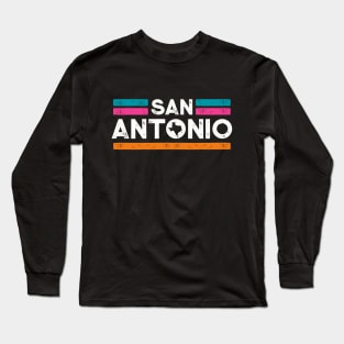 Retro San Antonio Texas // Vintage San Anto Fiesta Color Hometown Pride Long Sleeve T-Shirt